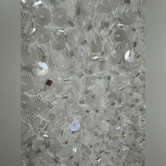 👗 NWT! Mac Duggal White Sequin & Bead Dress - Picture 12 of 16